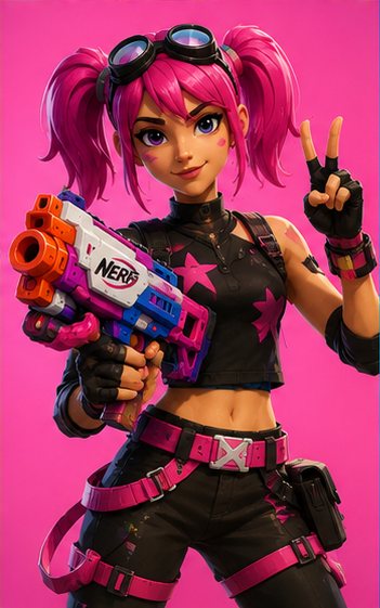 Skin gracza: dziewczyna z różowymi kucykami