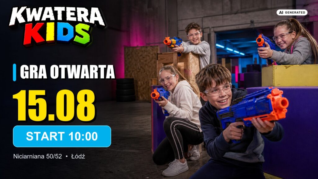GRA OTWARTA - gra Nerf, KWATERA KIDS, Lodz