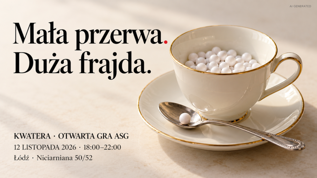 Czwartkowa gra otwarta ASG · 12 listopada - gra otwarta ASG, arena KWATERA Lodz